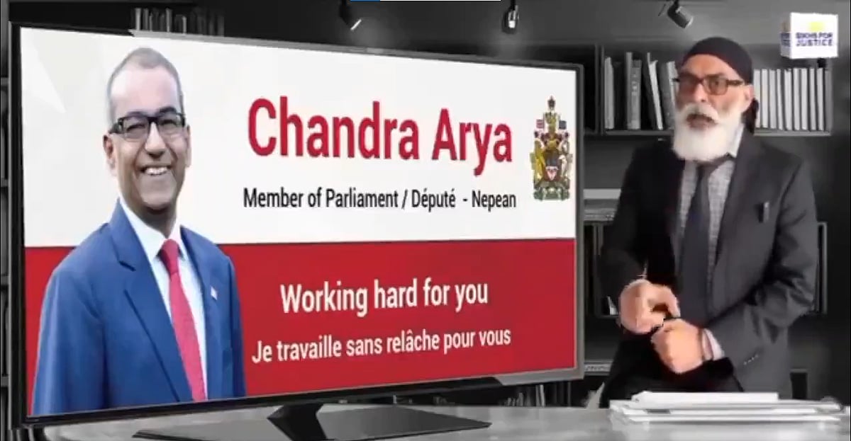X/@AryaCanada : Screengrab from Pannun's video | 